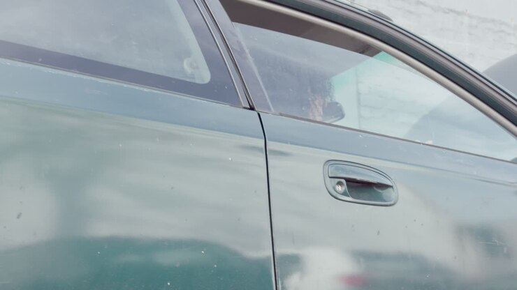 Car, travel and business woman open door