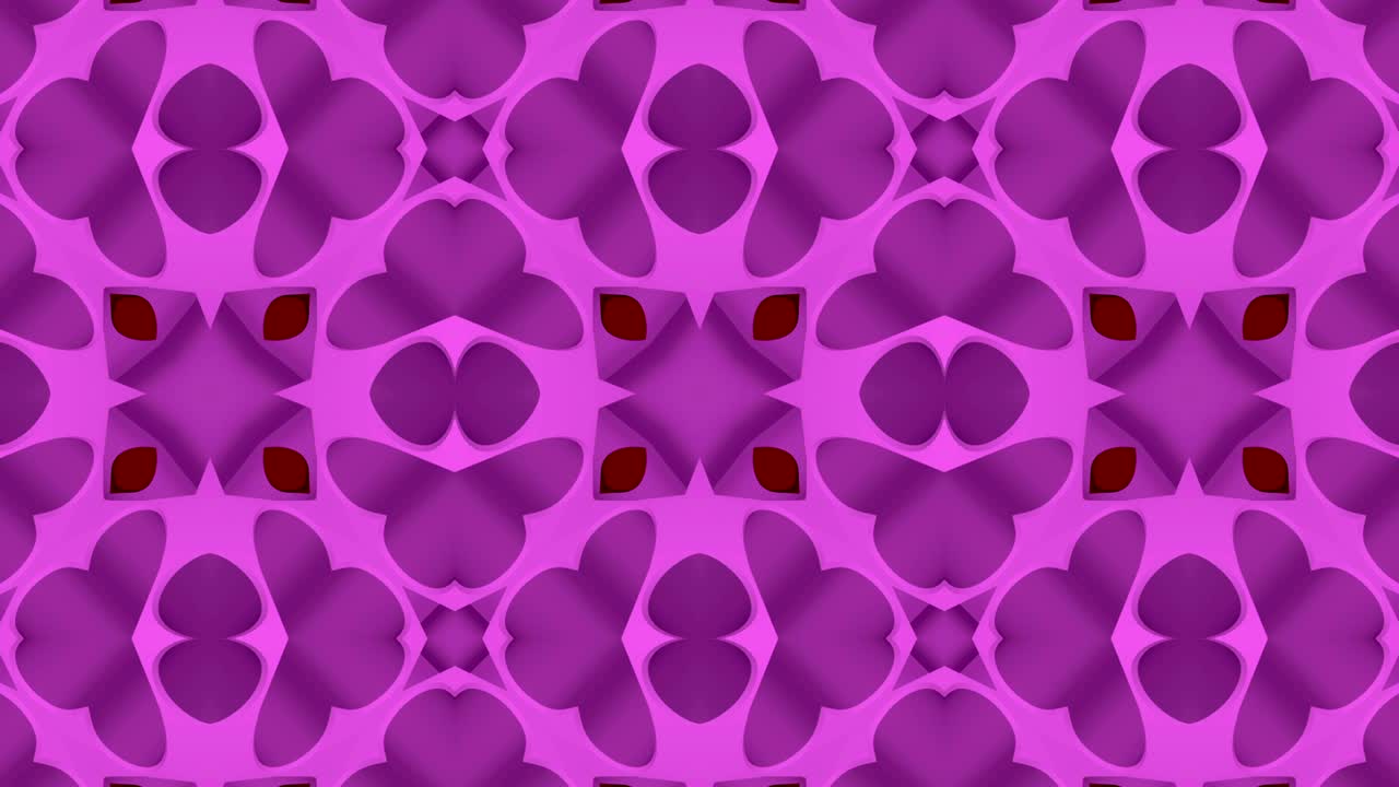 Looped abstract pink colored kaleidoscope or mandala.