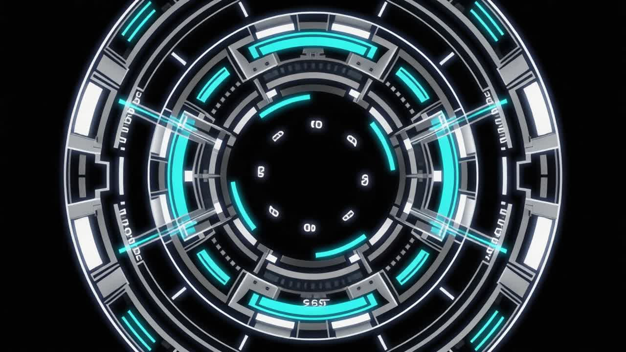 High-Tech Futuristic Circular Interface HUD Animation