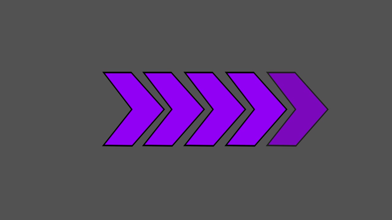 Animated Purple Chevron Arrows Moving on Grey Background