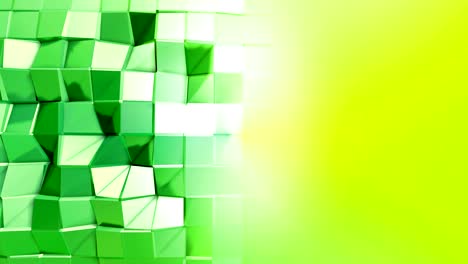 4k limpio bajo poli fondo animado en bucle. animación 3d sin costuras en estilo geométrico moderno con colores de gradiente moderno. fondo creativo simple. gradiente verde amarillo, 1