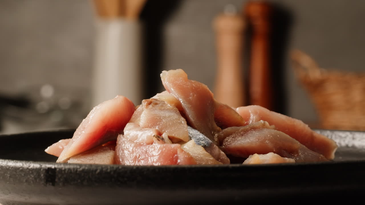 Sliced Raw Fish on a Plate