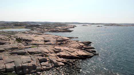 rocky coastline and island archipelago in bohuslan region in sweden, aerial view