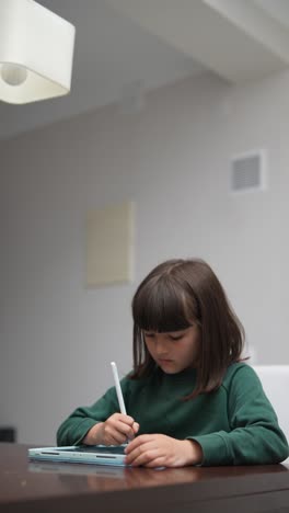 girl drawing on a tablet