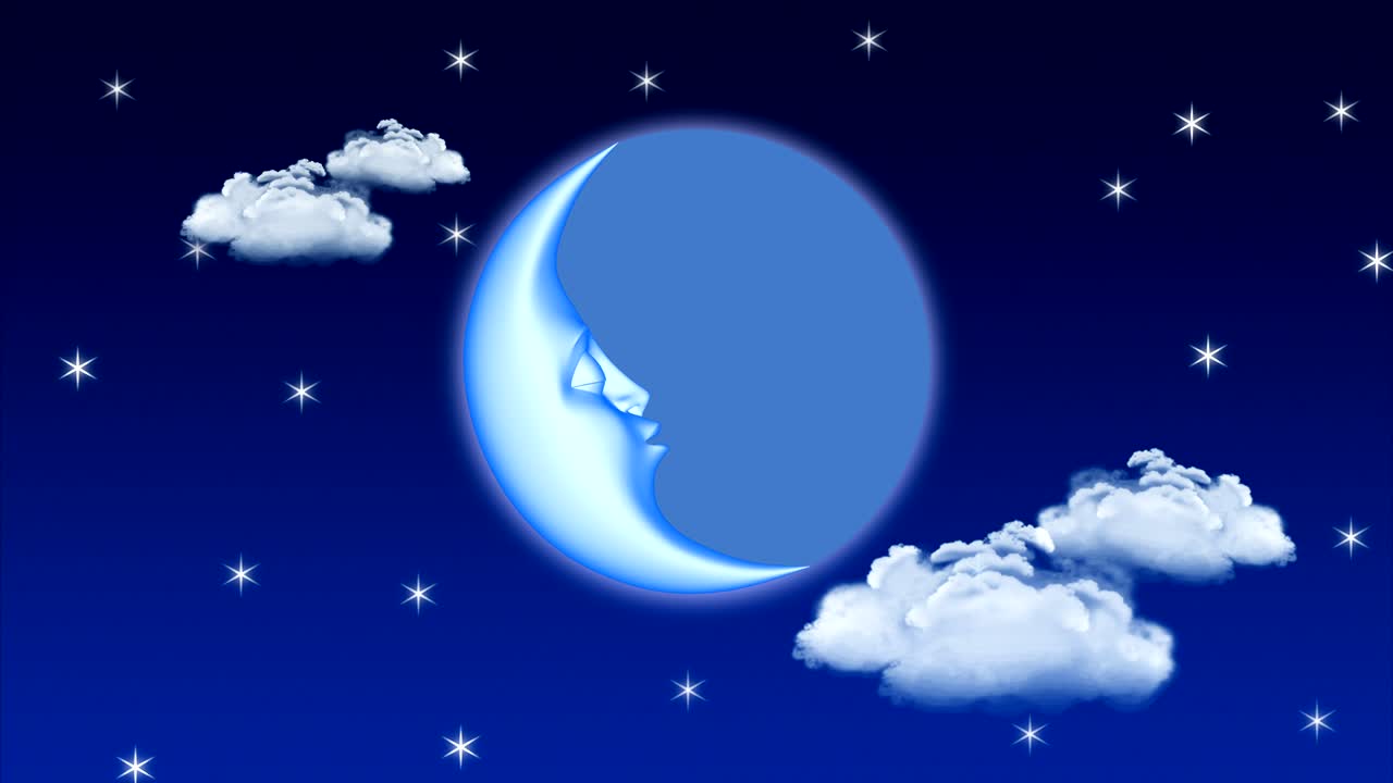 3d 만화 달 잠, 4k, 원활한 루프, 알파 채널