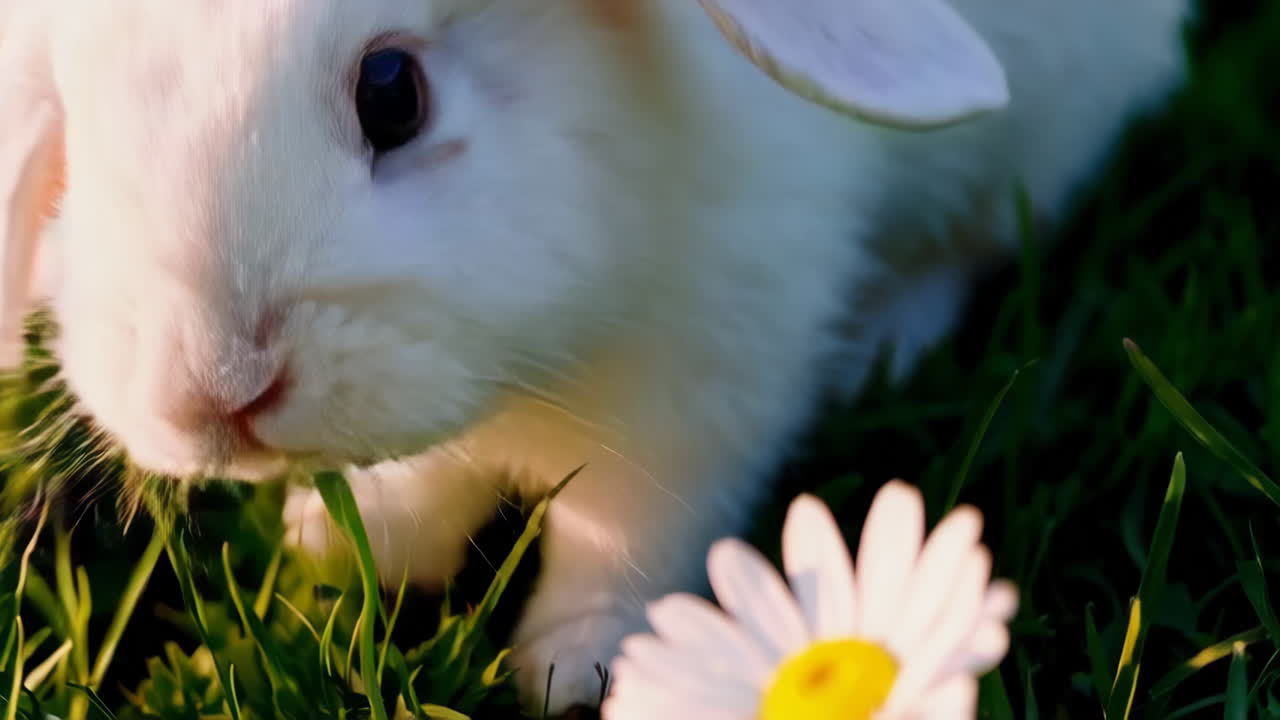 사탕수수  에 있는 색 아기 토끼