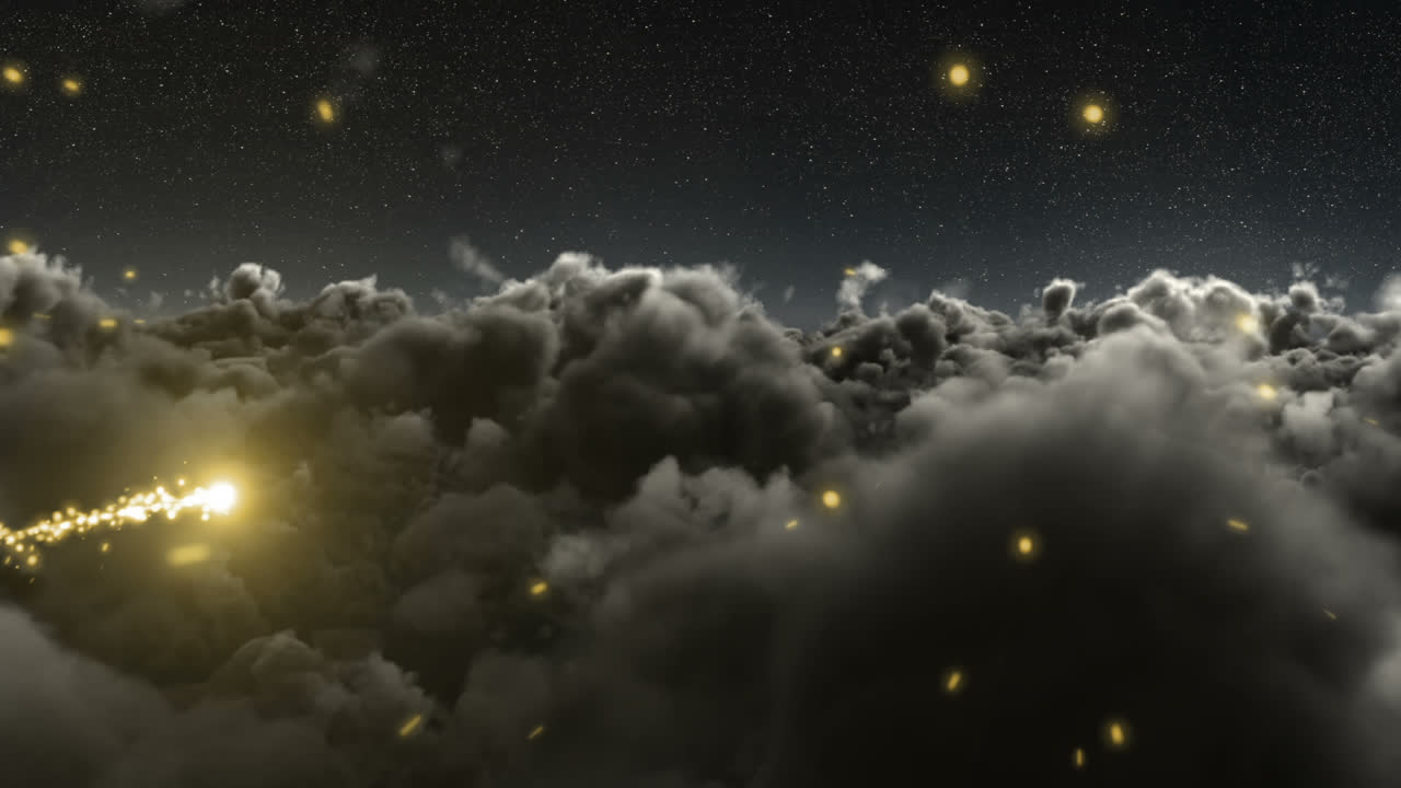 un sendero mágico de brillo sobre el cielo