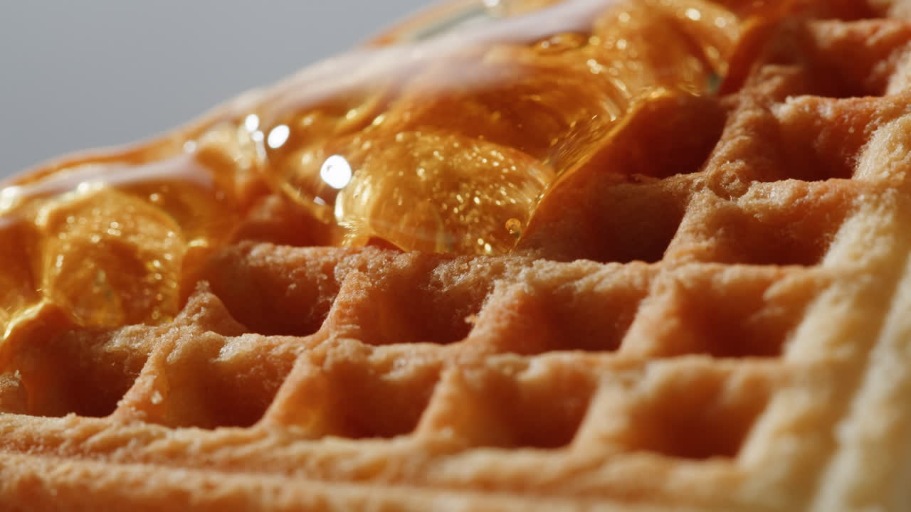 Honey Drizzled Waffle Closeup