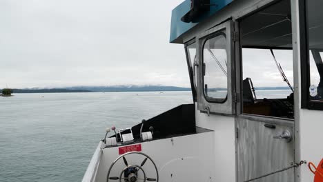 Sailing-a-small-boat-around-Juneau,-Alaska