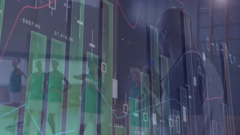 animación del procesamiento de datos sobre diversas jugadoras de baloncesto
