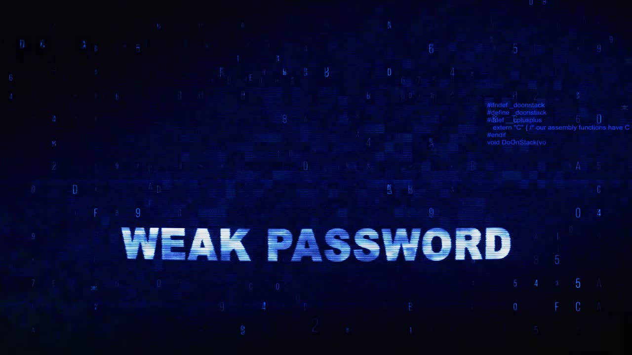 Weak Password Warning on Digital Display
