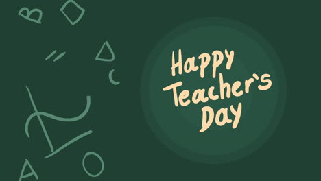 happy teachers day lettering in chalkboard