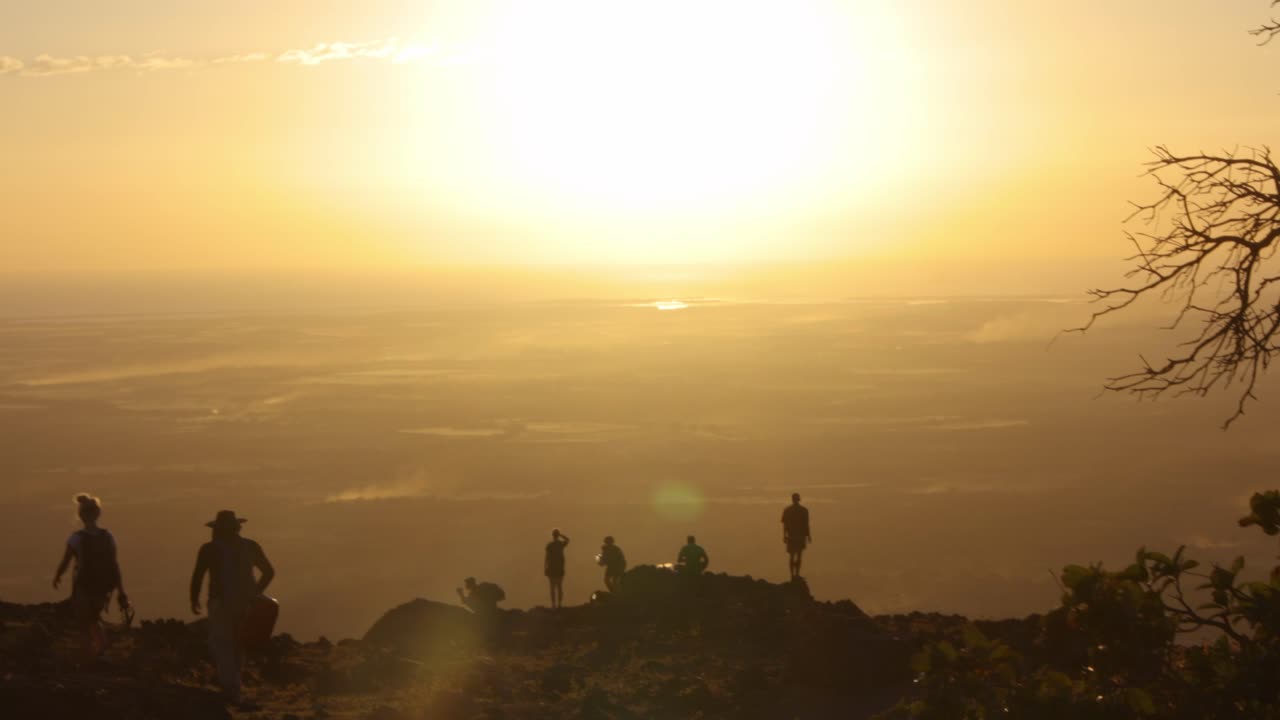 Sunset view Nicaragua Telica volcanic front landscape, travel people admire