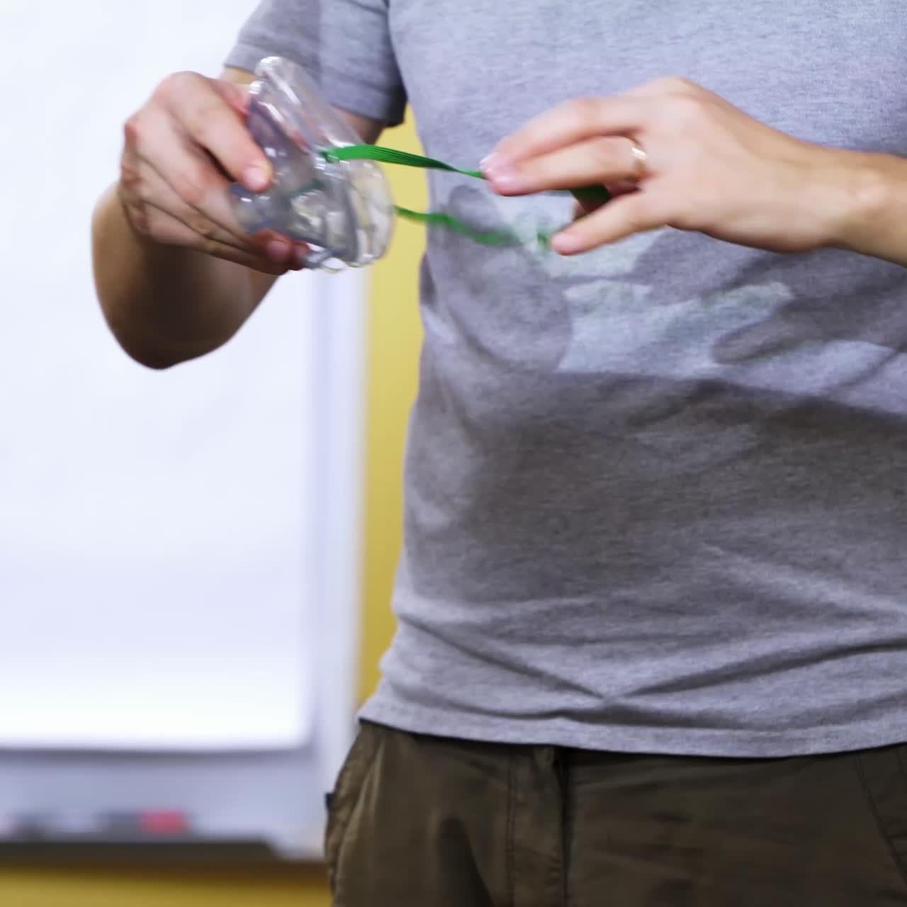 Instructor giving medical advice for resuscitation. Teaching methods of helping people at emergency situations in medical center