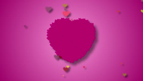 corazón rosa con corazones de colores mezclados - día de san valentín