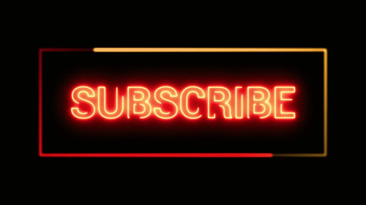 Neon Subscribe Button Animation on Black Background