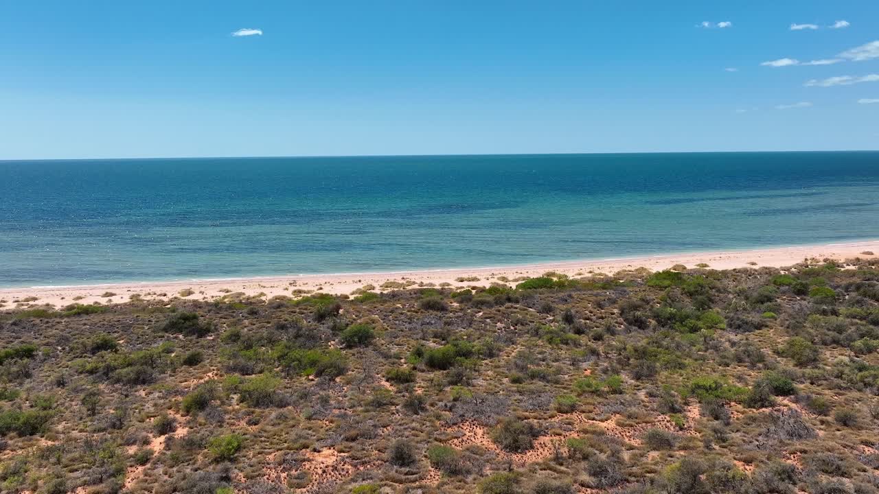 Aerial shot revealing seascape during daytime in Exmounth, Australia.