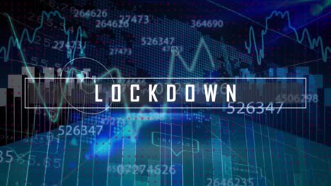 Animation-Von-Covid-19-Lockdown-Texten-über-Zahlen,-Verbindungsnetzwerken-Und-Datenverarbeitung