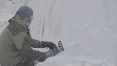 ice carver at work