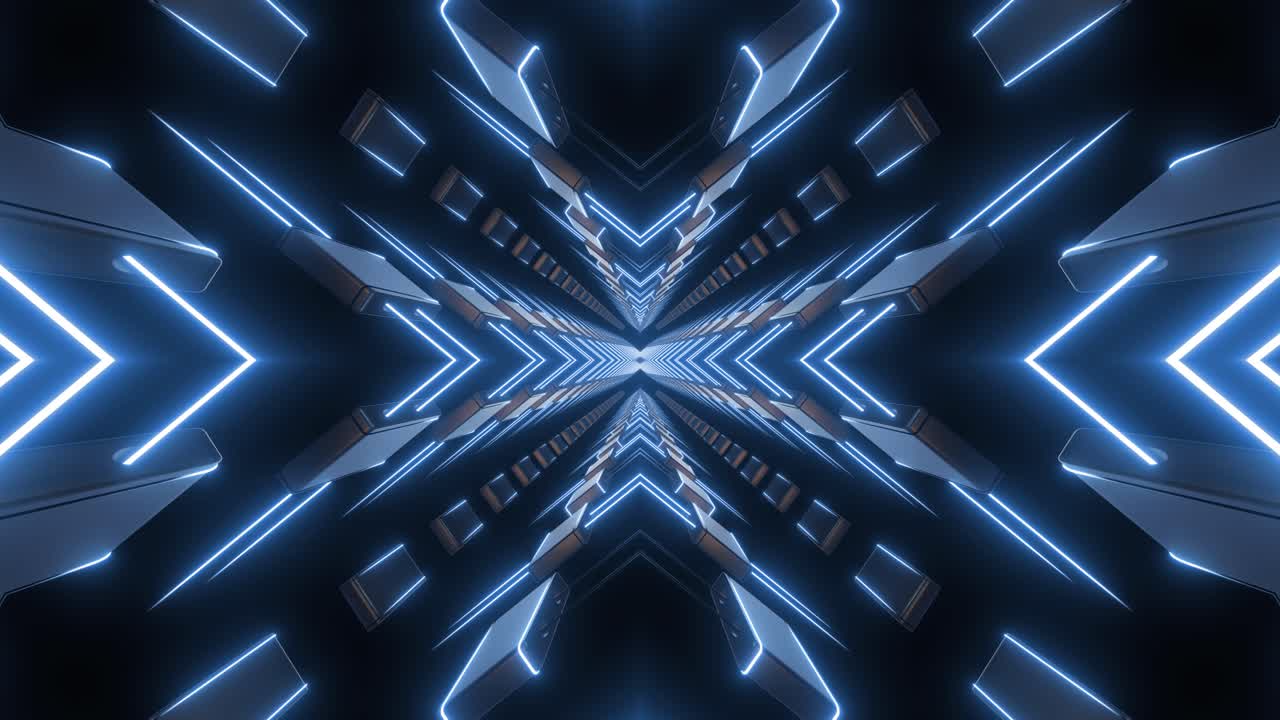 Abstract Neon Tunnel Visuals