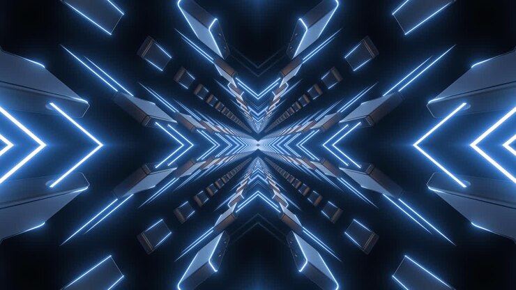Abstract Neon Tunnel Visuals