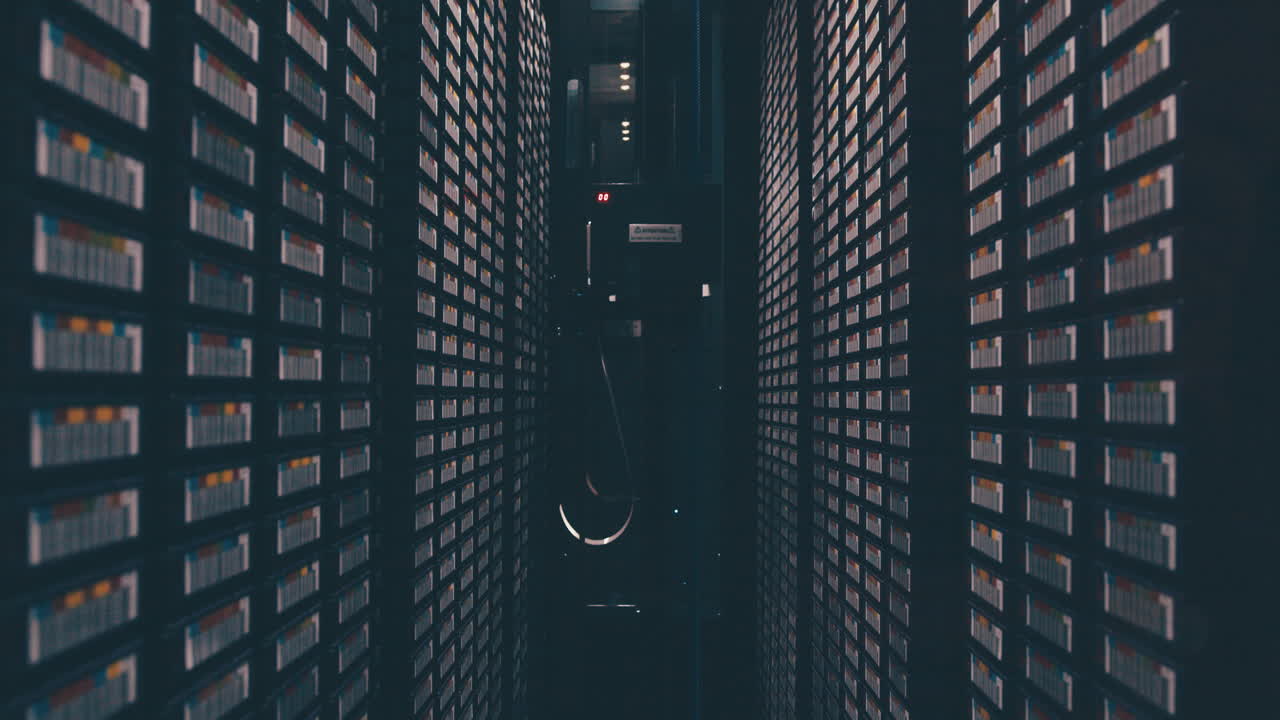 electronic equipment in an empty server room