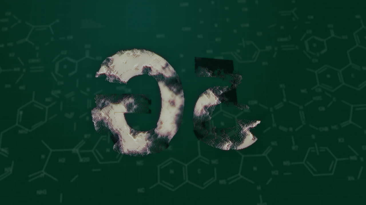 animación de 5g sobre la fórmula química en fondo negro
