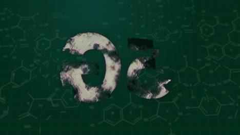 animation of 5g over chemical formula on black background