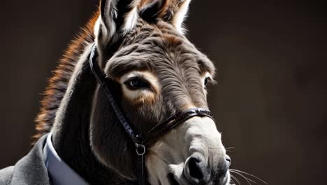 a donkey wearing a suit and tie