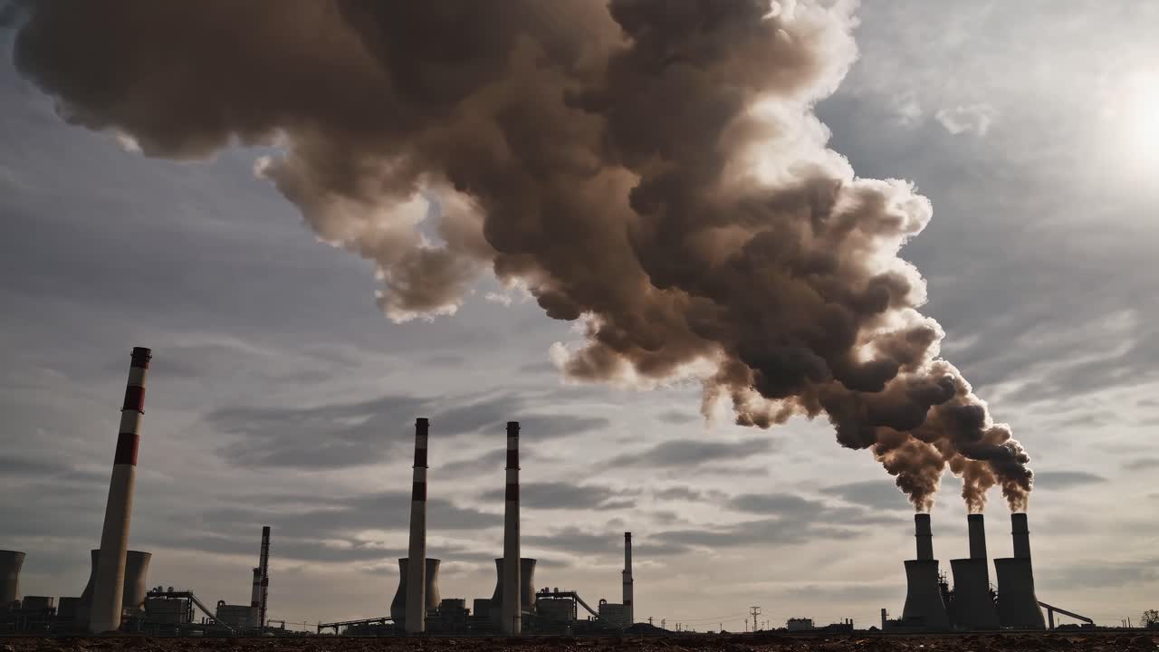 Industrial Pollution and Smoke from Power Plant