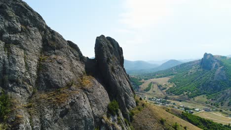 mountainous landscape with rocky peaks