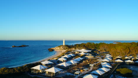 drone sobre rottnest island, oeste de australia