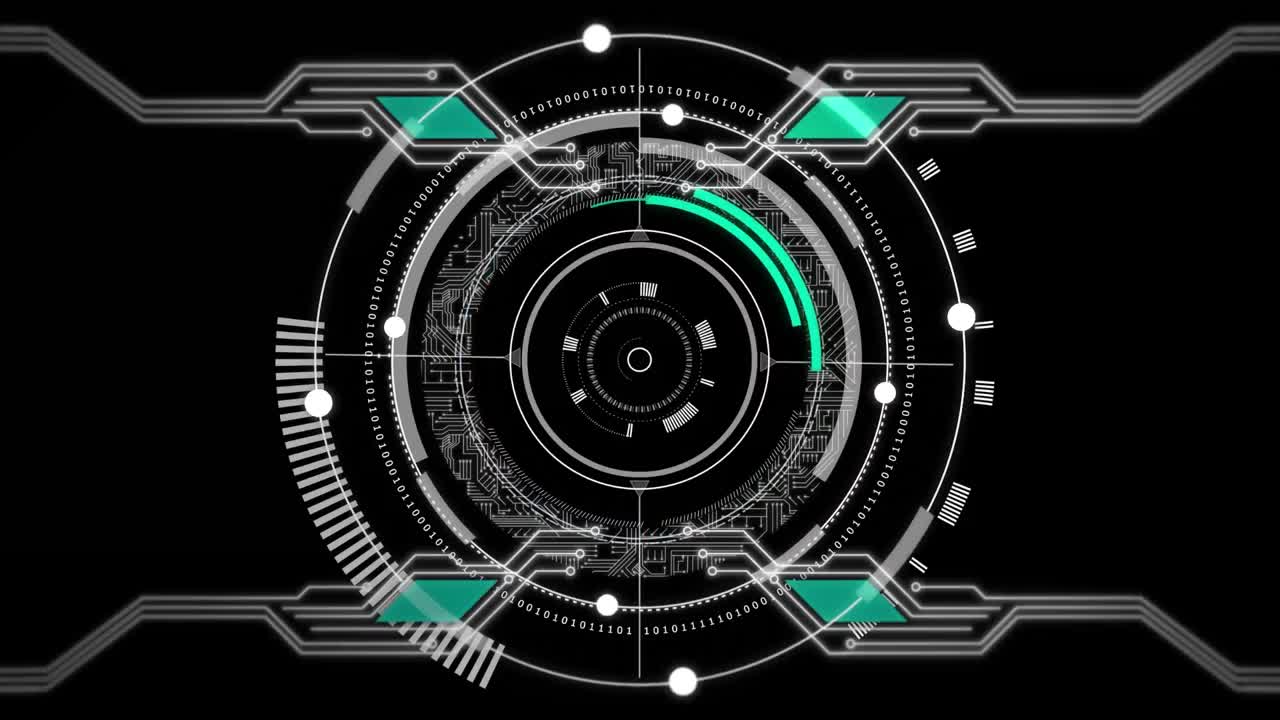 Rotating circles on black background