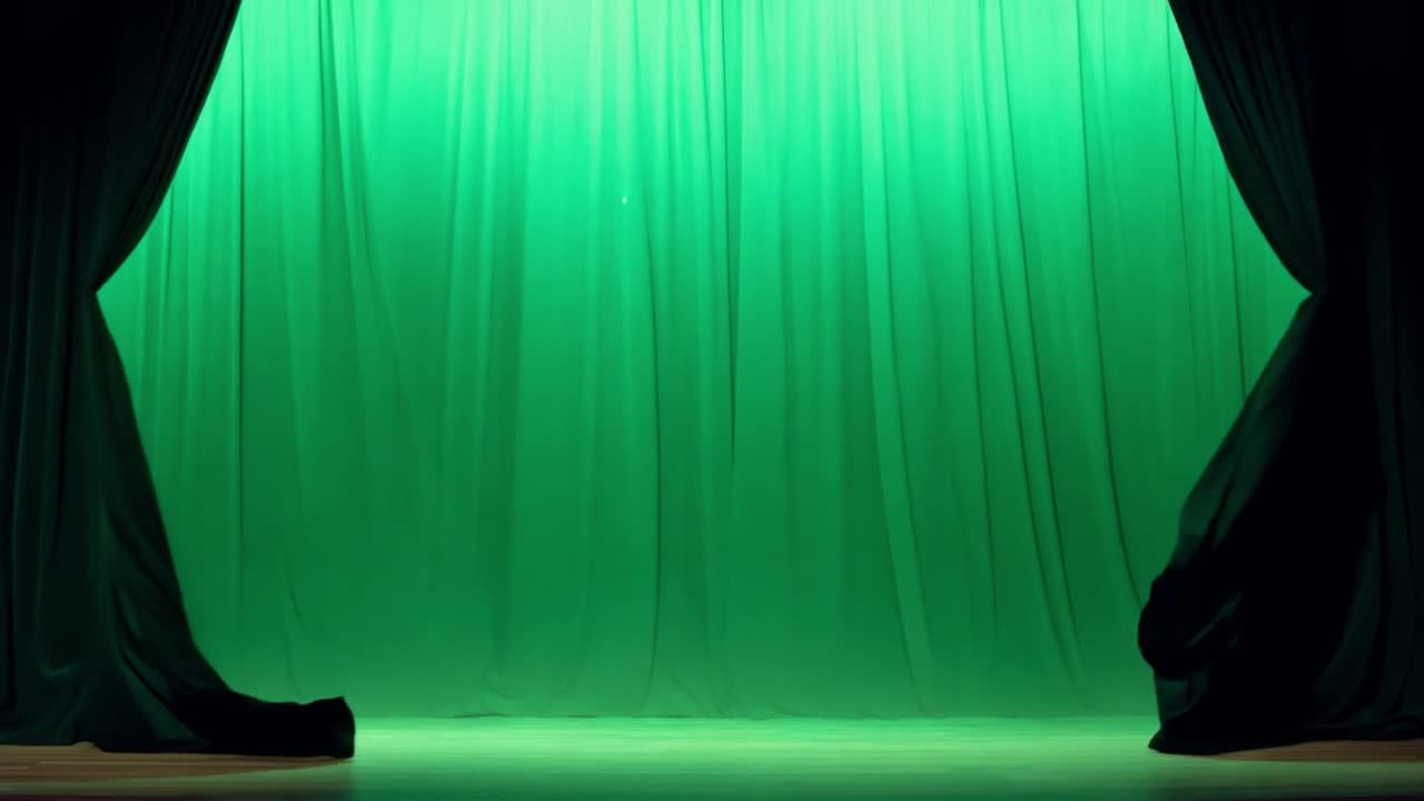 Green Stage Curtains