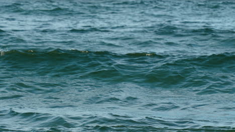 closeup view of waves motion in the ocean crashing to the beach