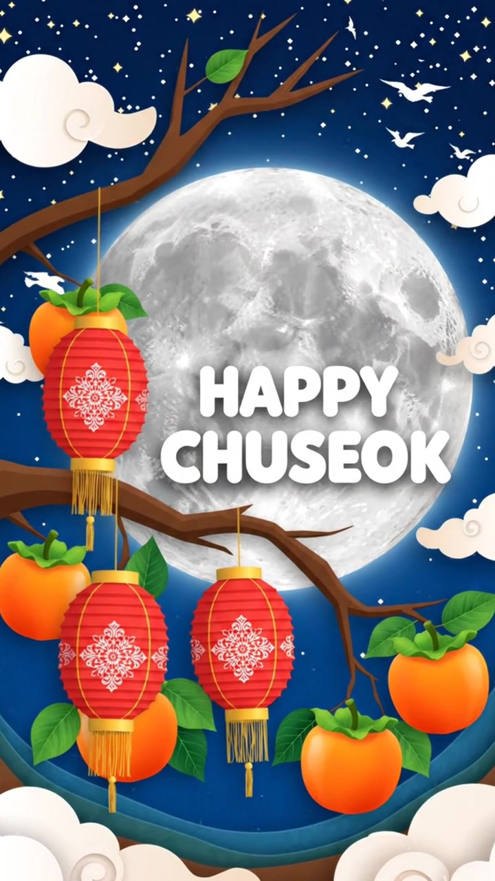 Chuseok-korealaisen sadonkorjuujuhlan animaatio