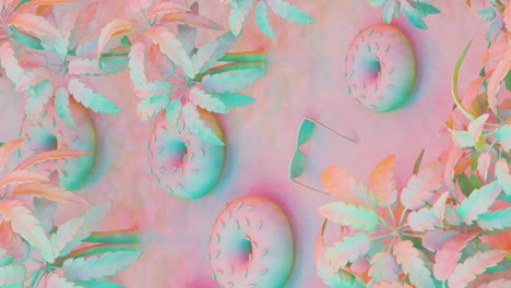 creative minimal 3d art. stylish 3d art in abstract space.trendy colors mixed. perfect background for music. 4k seamless loop video.