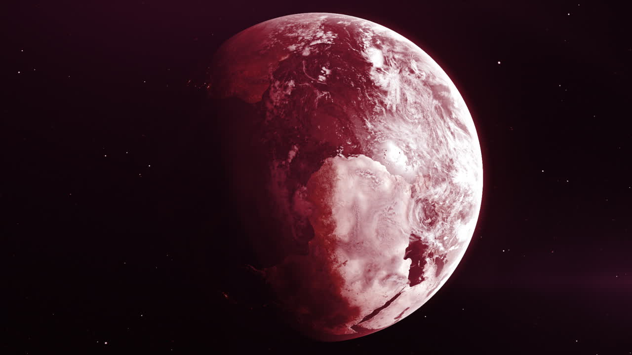 깊은 우주에서의 지구 - 은 색으로 인 모습