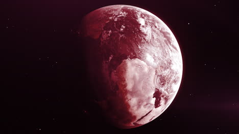 earth in deep space - red tinted view