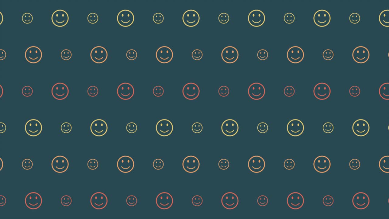 Motivo animato ripetuto di faccine emoji sorridenti.