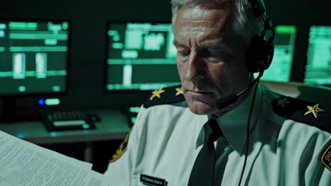 senior officer in command center