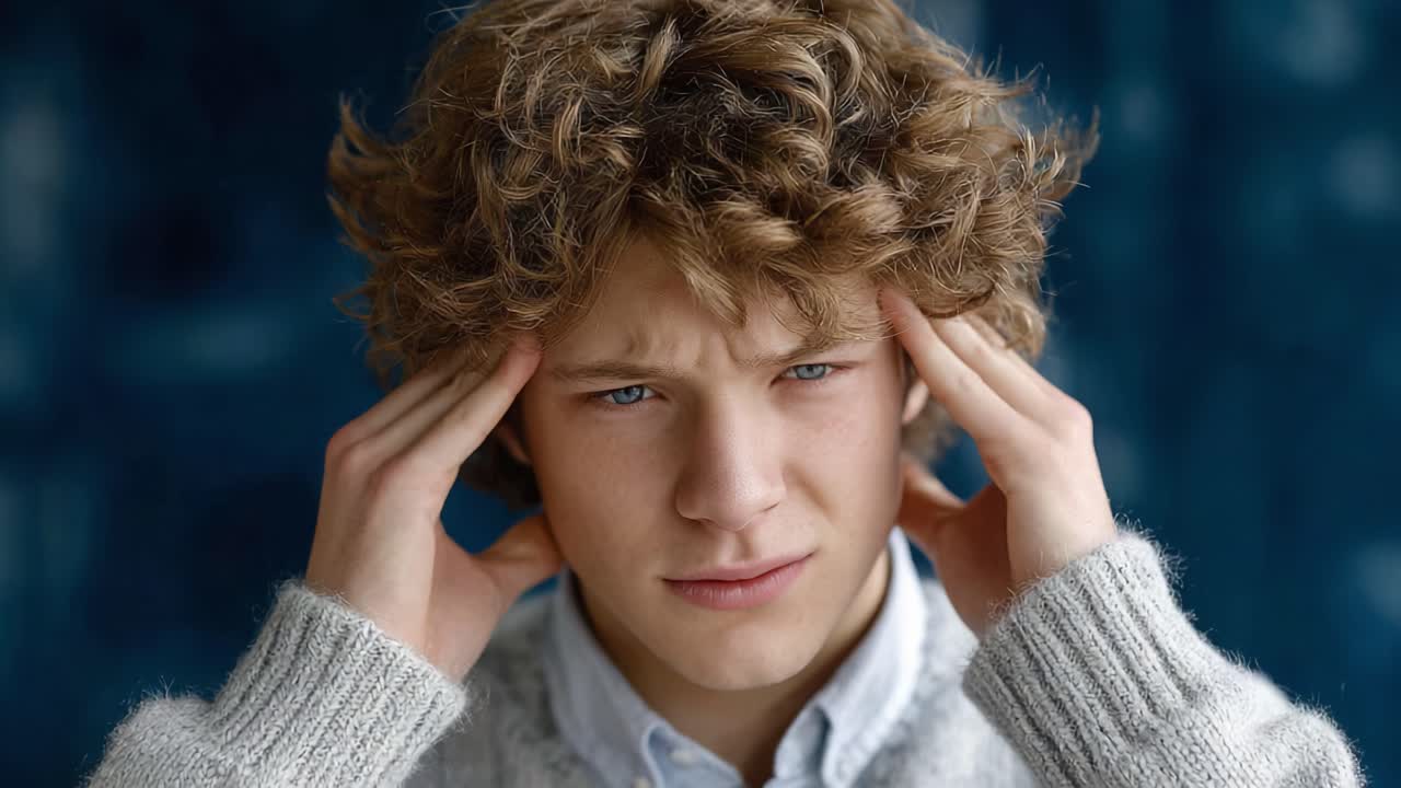 A deep emotional struggle depicted through a young person’s expressions of frustration and pain, conveying a powerful message about mental health and inner turmoil