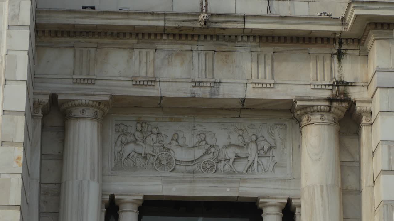 Ornate Bas-Relief Sculpture on a Grand Architectural Facade