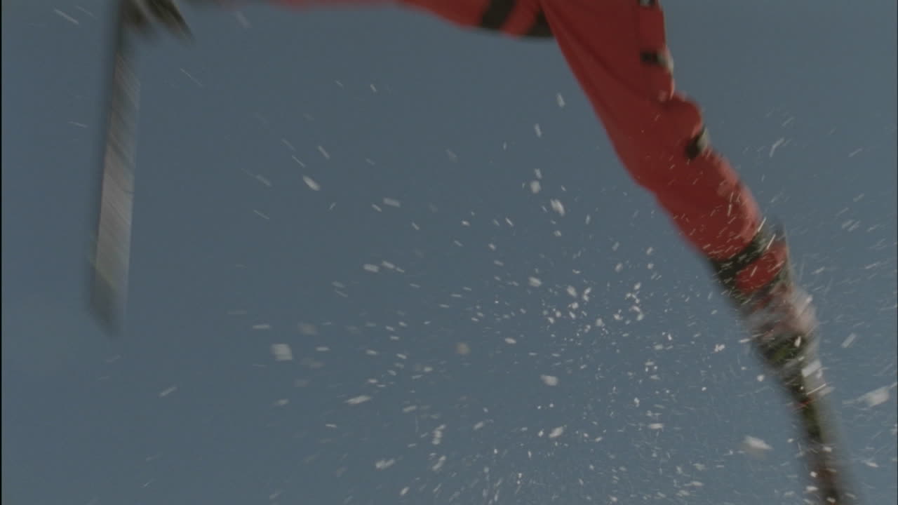 A skier makes a jump in the air