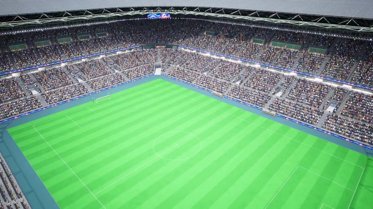 Tifosi di calcio animati in attesa dell'inizio della partita all'interno dello stadio durante una giornata di sole