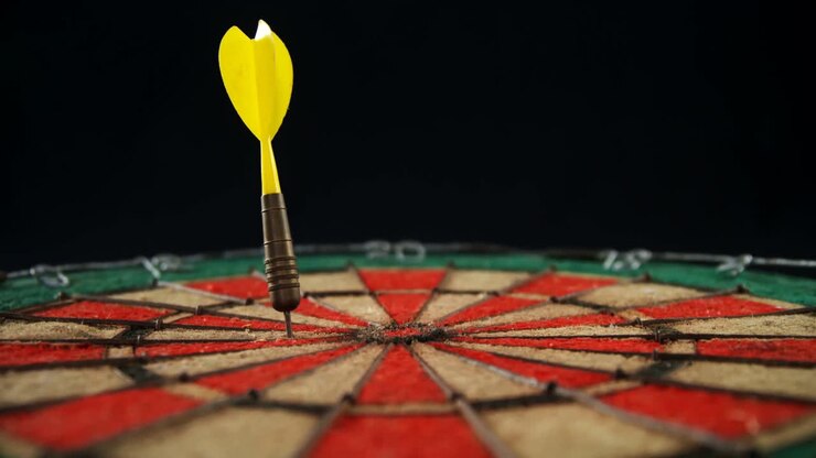 Arrow on dart against black background 4k