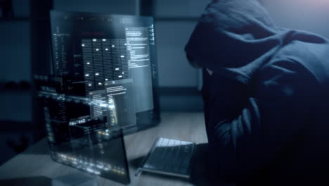 Hacker-Cibernético-Futurista-Que-Opera-Bajo-La-Apariencia-De-Anónimo,-Emplea-Algoritmos-Avanzados-Para-Infiltrarse-En-Los-Sistemas-De-Ciberseguridad-Y-Explotar-Vulnerabilidades-En-La-Seguridad-De-Contraseñas