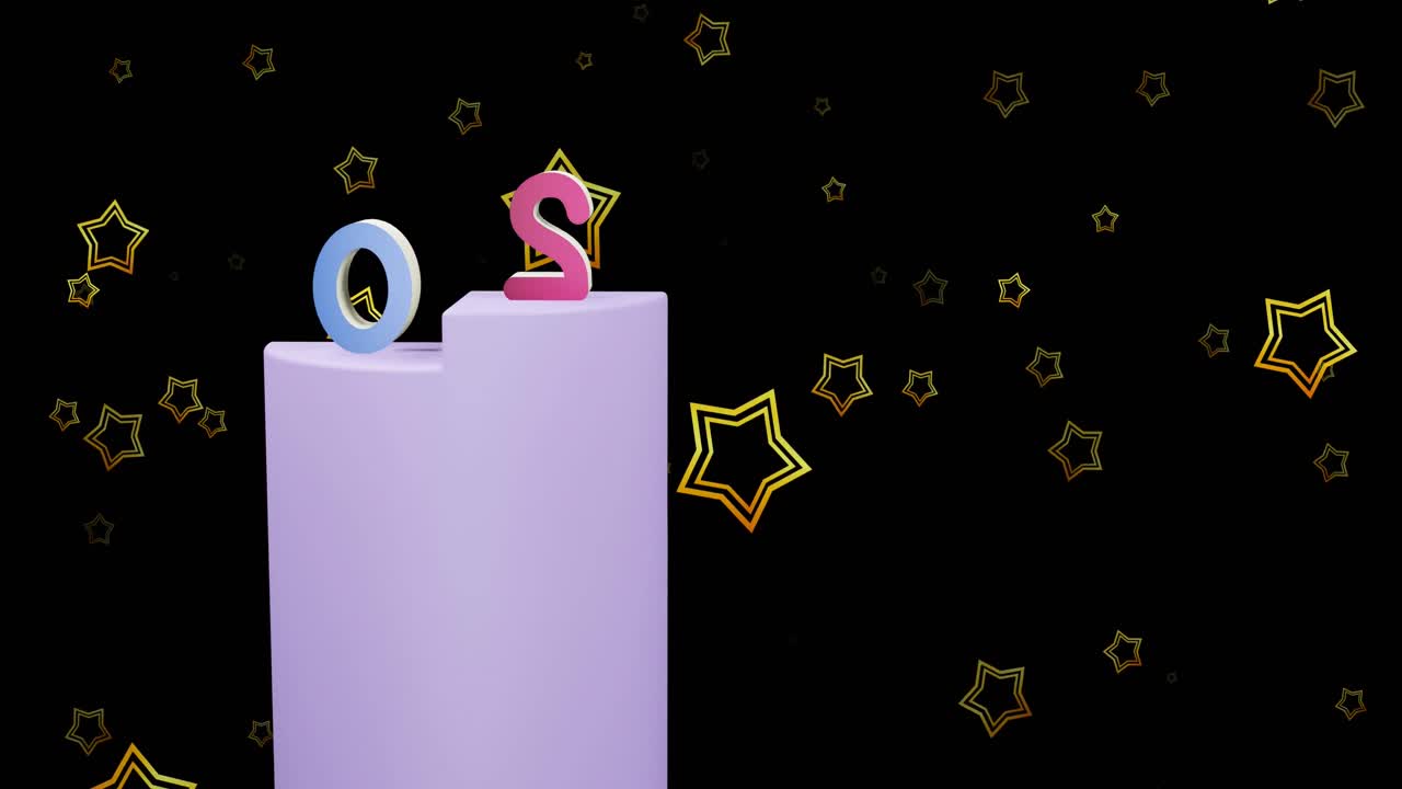 animación del texto de 2024 y decoraciones navideñas en el fondo