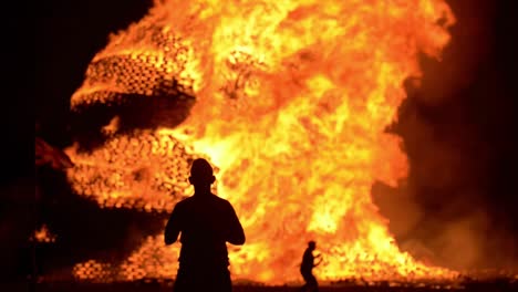 a huge celebration bonfire in belfast