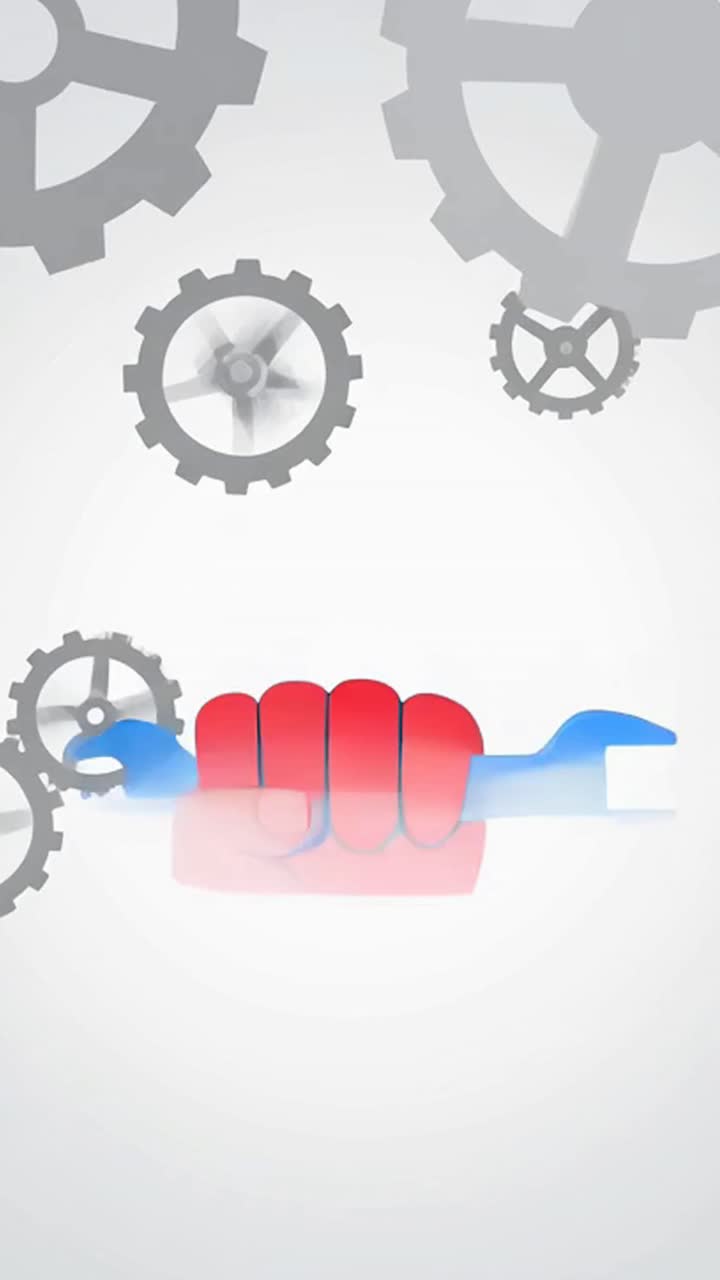 American labor day celebration with fist and wrench animation